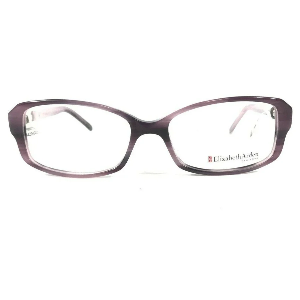 Elizabeth Arden Eyeglasses Frames EA1144-3 Purple Horn Silver 52-16-135